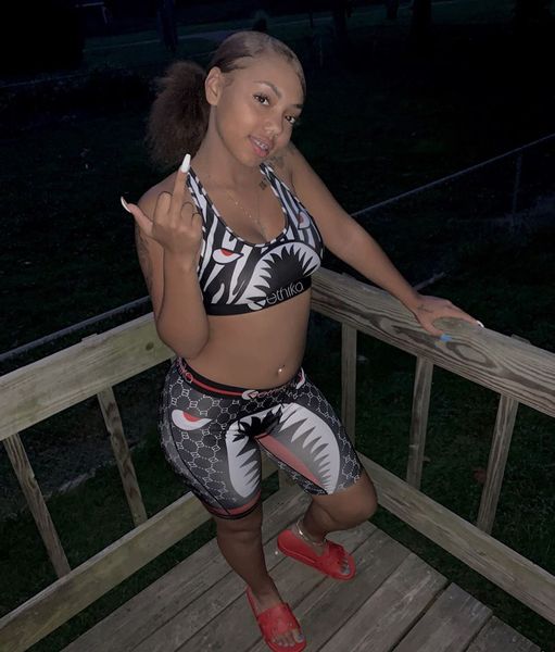 

ethika women fashion swimsuit crop vest + swim shorts trunks boxers 2 piece set tracksuit patchwork shark camo swimwear bikini 6cof, Gray