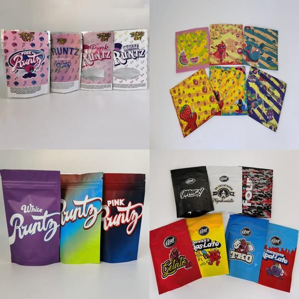 

gasco mylar bag retail package 7 options zipper bag 35g 1 8oz storage packaging for dry herb tobacco flower california gas co, Pink;blue