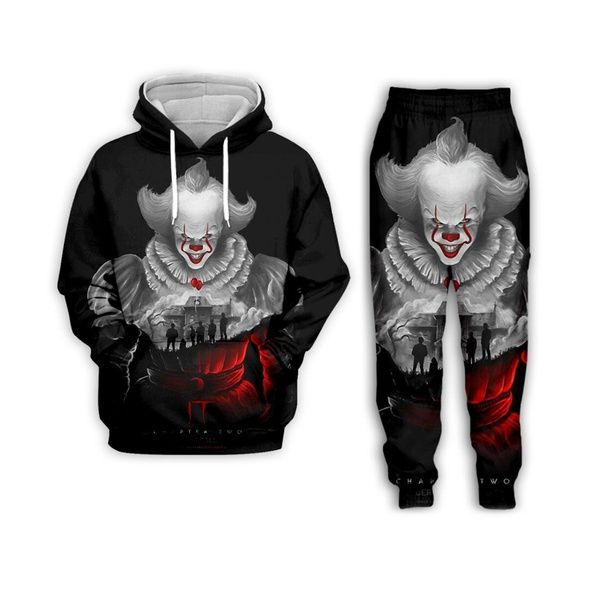 Новые Мужчины / Женская Стивена Кинга IT-Pennywise Забавный 3D печати Повседневная мода толстовки / Sweatpants Хип-хоп костюмы Z01