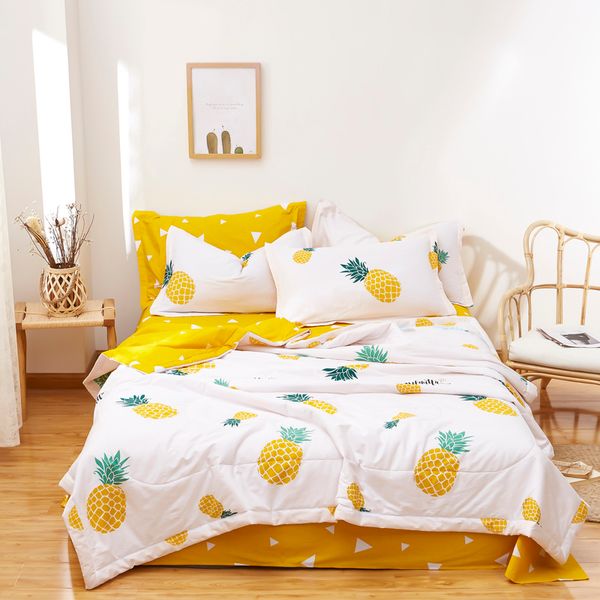

cartoon pineapple children summer quilt soft cotton washable duvet adults bed bedspread students quilted air conditioning quilt
