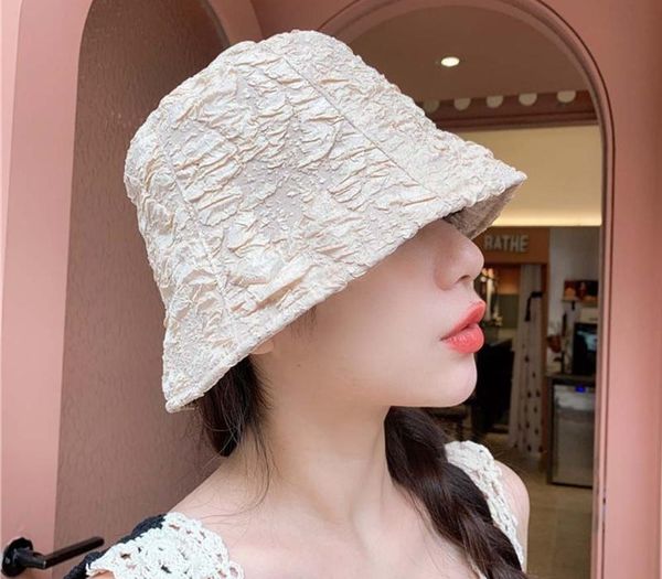 

japanese style bucket hat fisherman hat female summer thin section sunscreen ultraviolet visor wild cover face, Blue;gray