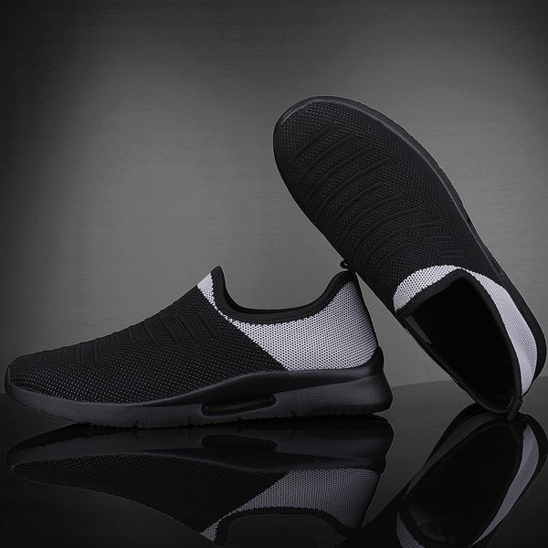 

men casual shoes 2020 men fashion sneakers breathable zapatillas hombre shoes slip-on trend footwears light big size 39-46, Black