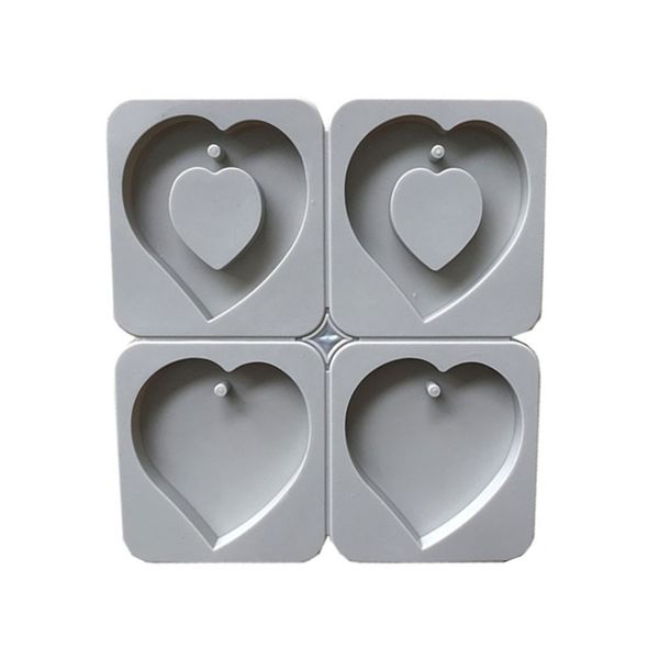 

4 cavity aromatherapy wax heart shape perfume soap cookies silicone craft mould