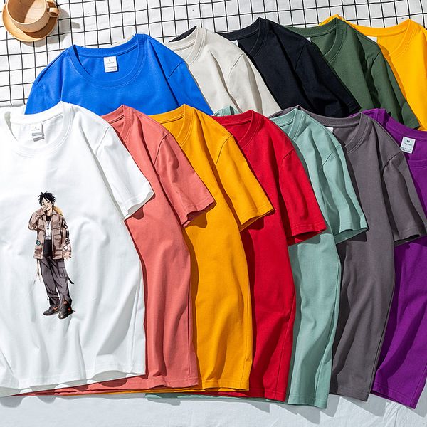 

pirate king t-shirt luffy short sleeve co branding solon ace anime lady youth men's summer clothes, White;black