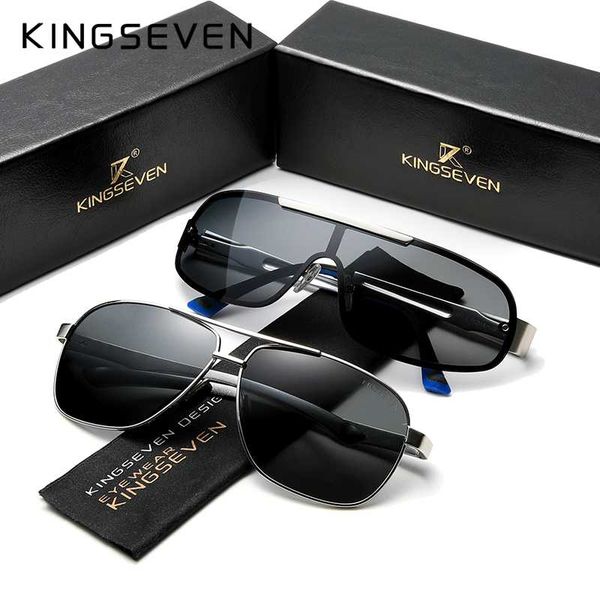 

3pcs combined sale kingseven brand design silver frame sunglasses men polarized uv protection, White;black