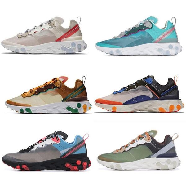 

2020 react element 87 55 running shoes for men women light bone triple black bred hyper pink mens trainers sports sneakers runne