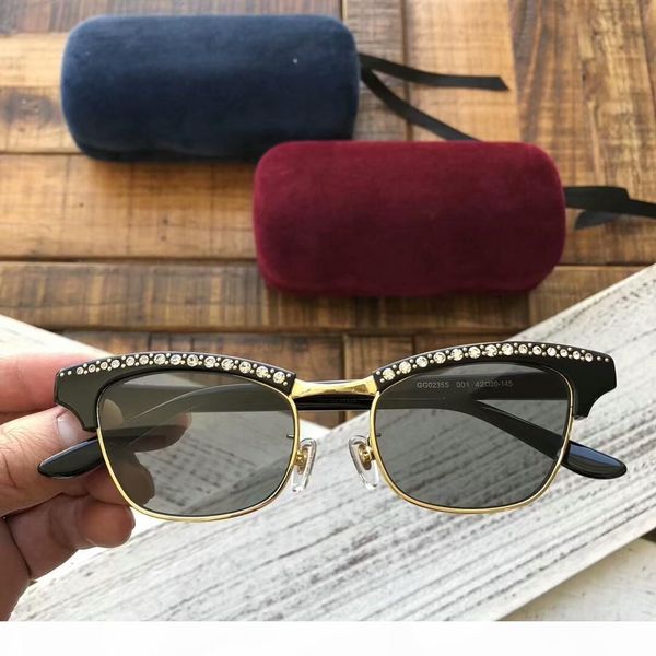 

new designer sunglasses 0235 sunglasses for women men sun glasses women brand designer coating uv protection pearl rivets fashion sunglasses, White;black