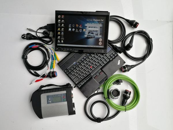 

mb star c4 diagnosis with software hdd 320gb with x200t lapfor 12v 24v ready to use wifi support quality