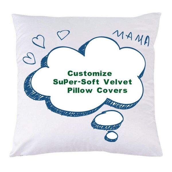 Costume Super-Soft Velvet Pillow Covers Impressão Digital Super macio curto pelúcia almofada do sofá Covers Promocional Publicidade
