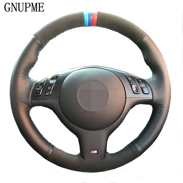 

diy black suede genuine leather car steering wheel cover for bmw m sport e46 330i 330ci e39 540i 525i 530i m3 e46