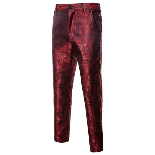 

men's pants wine red dress men 2021 brand skinny trousers wedding party stage singer prom suit pantalon homme, Black