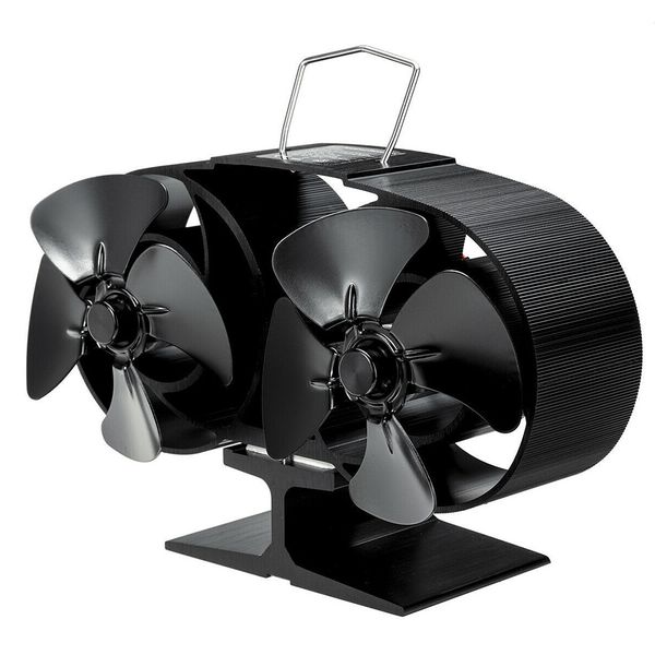 

black home heat powered burner fireplace 8 blades women earring double head