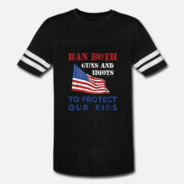 

ban both guns and idiots and pro kids statement t shirt men gift 100% cotton crew neck kawaii gift comical summer style kawaii shirt