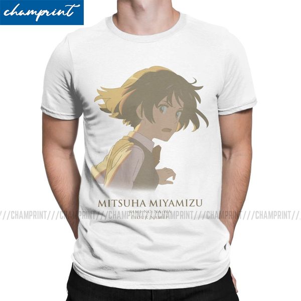 

ваше имя mitsuha футболки мужские kimi нет na wa аниме новизна хлопок tee рубашки шею с коротким рукавом рубашки идея подарка одежда