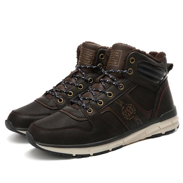 

plush men's high outdoor shoes cotton shoes warm casual in autumn and winter