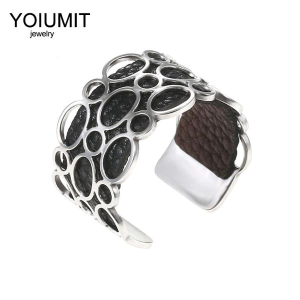 

cremo diy cuir interchangeables rings for female birthday gift new adjustable france cuff rings bague femme argent jewelry, Golden;silver