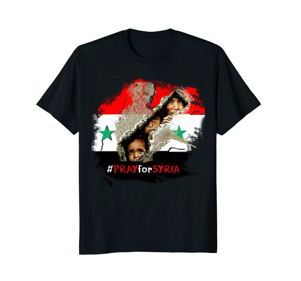 

2019 new short sleeve casual pray for syria summer casual man t shirt good quality