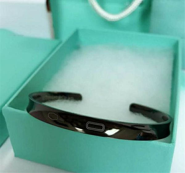 

original the classical charm black titanium open bracelet sterling silver 925 jewelry brands couples holiday82