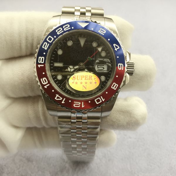 

2020 new mechanical automatic v3 version gmt men' 50m waterproof eta 2813 sapphire ceramic bezel stainless steel solid clasp, Slivery;brown