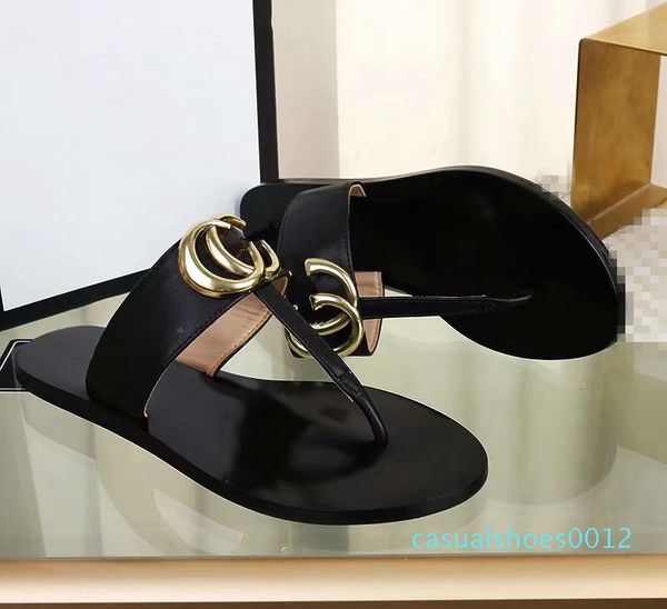 

women sandals designer shoes luxury slide summer fashion wide flat slippery sandals slipper flip flop c12, Black