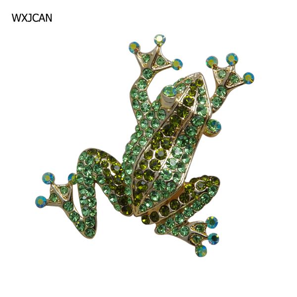 

wxjcan 5 style frog broochmetal inlay full rhinestone brooch hijab pin up brooches jewelry harajuku prendedores de mujer b5025, Gray