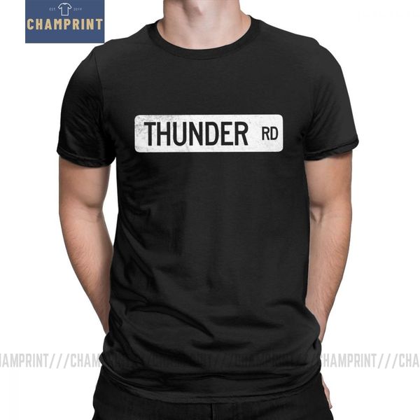 

thunder road street sign graphic t shirt for men springsteen short sleeve clothes classic tee shirt cotton crew neck t-shirt