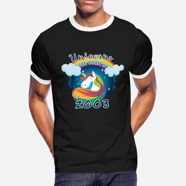 

unicorns are born in 2003 einhorn t shirt men knitted 100% cotton size s-3xl pattern fit breathable spring original shirt