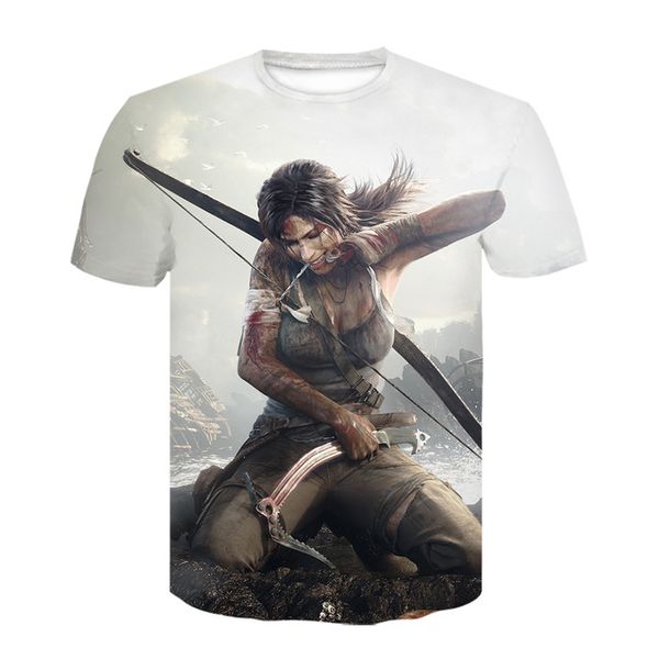 

summer cool game tomb raider cartoon camisetas royale camisetas 3d print shirts funny graphic comics men clothing