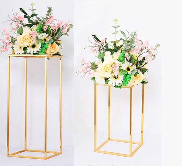 

10ps flower vase metal rack gold column stand metal road lead wedding centerpiece flower rack for grand event party decoration