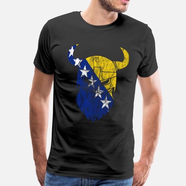 

bosnia flag viking gift idea t shirt men print short sleeve round collar slim sunlight new fashion summer unique shirt