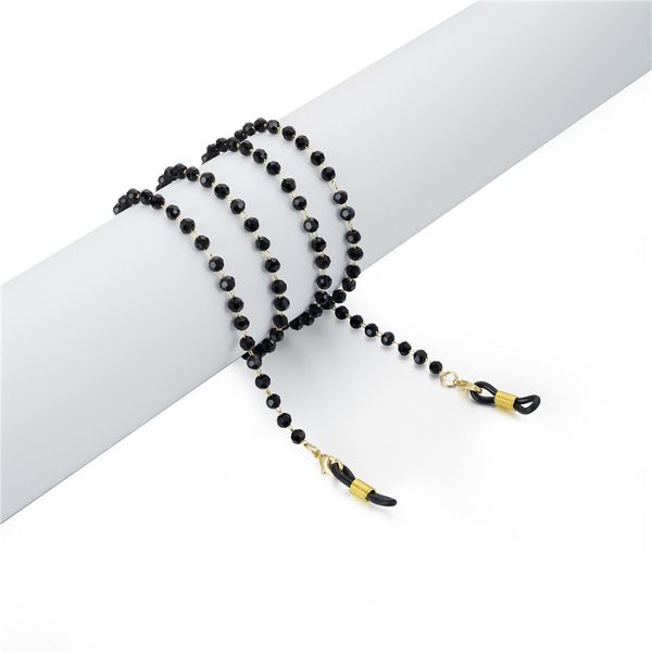 

black shining acrylic beads chain sunglasses chains women reading glasses cord holder neck strap rope for eyewear accessories, Silver