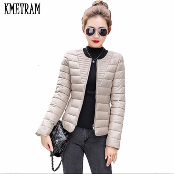 

kmetram 2020 fashion ultralight parka winter jacket women unique style women's jackets short warm thin winter coat women hh330, Black