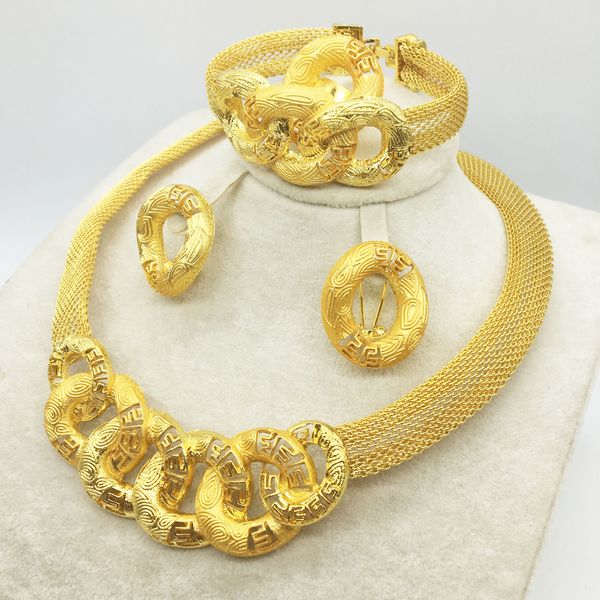 

italian gold colored jewelry for womens african bead jewelry jewelry fashion necklace earrings bracelet, Golden;silver