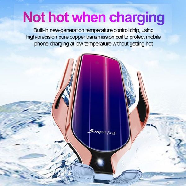 

автомобильный держатель r1 wireless автомобильное зарядное устройство автоматического зажима для iphone android air vent телефон владельца 3