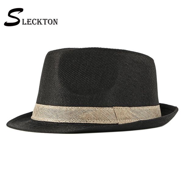 

sleckton summer bowler hat beach sun visor hat men's panama fashion casual straw female fedora jazz unisex, Blue;gray