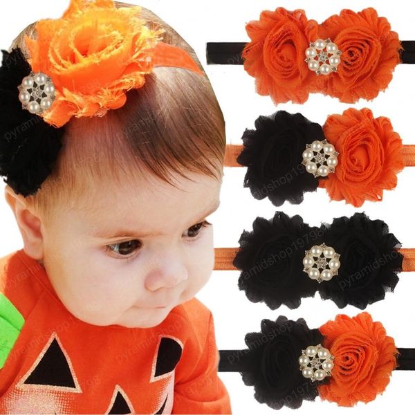 

halloween baby flowers bow headbands fashion headdress lovely elasticity girls hair band carnival children hair accessories, Slivery;white