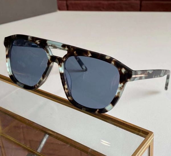 

mens sunglasses ft0776 havana blue lens sun shades gafas de sol fashion men sunglasses uv protection new with box, White;black