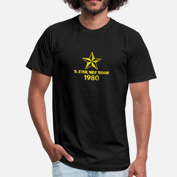 

star was born in 1980, year of birth, gift t shirt men printed 100% cotton s-3xl homme sunlight breathable summer style natural shirt, White;black