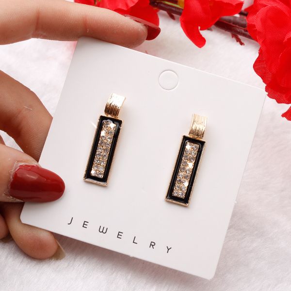 

new luxury crystal drop earrings gold silver color long square rhinestone dangle earrings for women wedding party jewelry