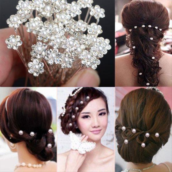 

jewellery 120pcs accessories bridal hair pins pearl hair wedding hair jewelry crystal fashion dayupshop ezdsj, Golden;silver