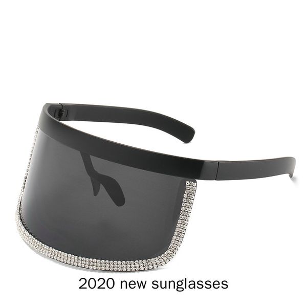 

oversized diamond sunglasses women 2020 vintage square rhinestone sun glasses one piece goggles glasses men shades uv400 nx, White;black