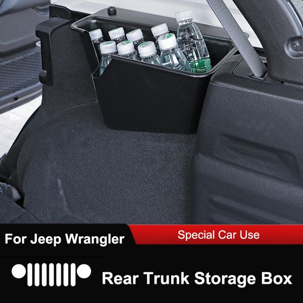

car trunk storage box high capacity organizer case trays barrel left right side abs black 1pcs for wrangler 2020-2020