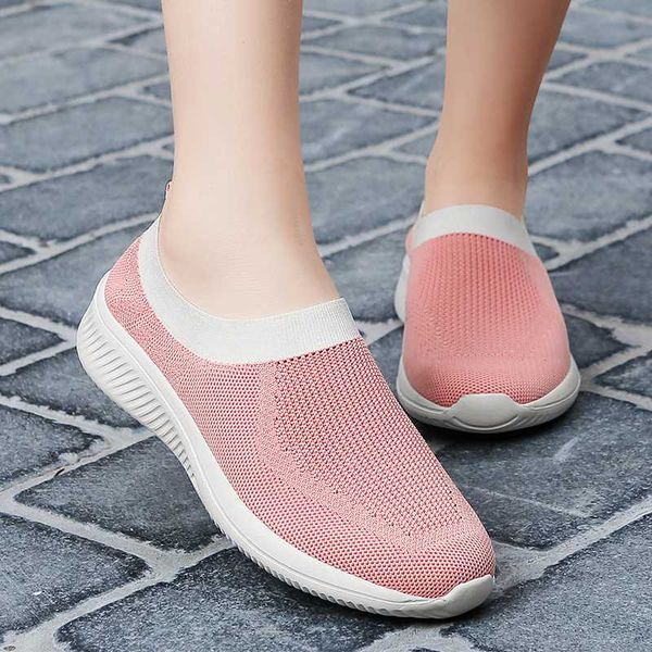 

sock sneakers flat shoes women shoes slip on platform sneakers women casual black breathable mesh sock big size 2020 new