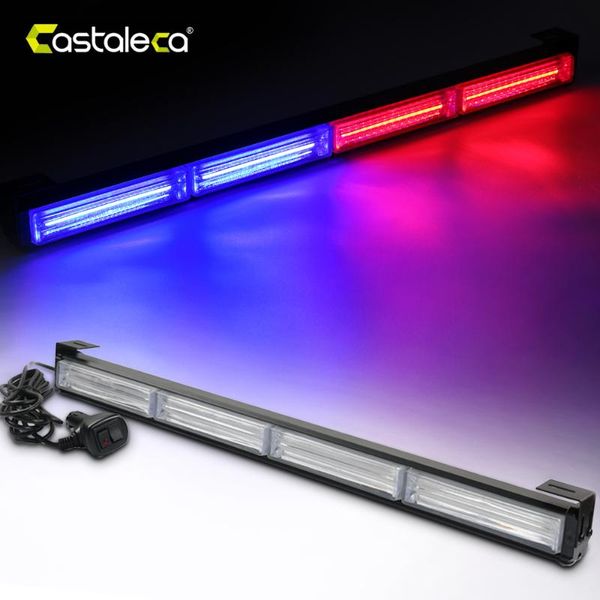 

castaleca vehicle car led flashing warning strobe light bar cob for emergency traffic fog rain snow 12v/24v amber red blue white