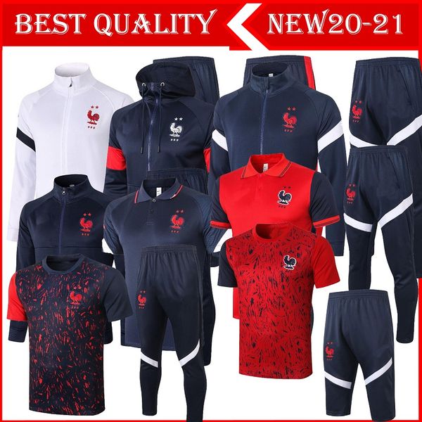 

2020 2021 maillot france survetement maillot football tracksuit soccer training suit mbappe pogba maillot de foot training camiseta futbol, Blue;black