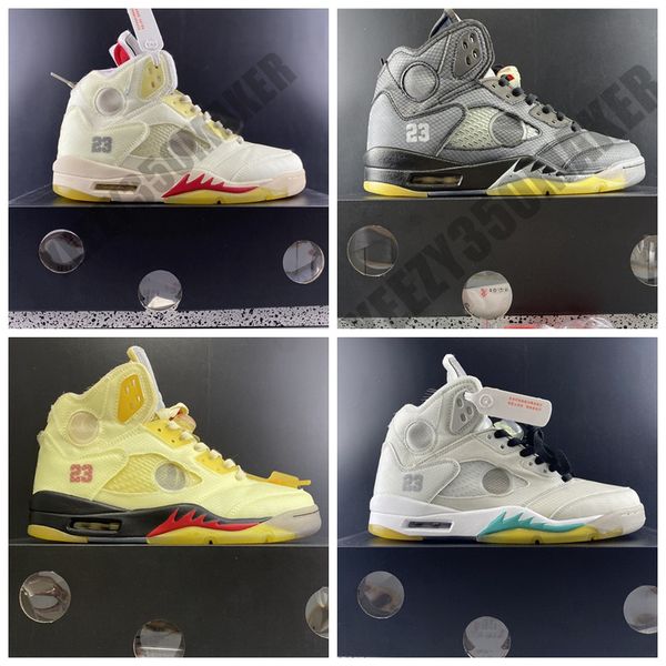 

2020 og jumpman 5 5s 3m reflective cream grey sail white mens high basketball shoes athletic sport sneakers designers dh8565-100 7-13