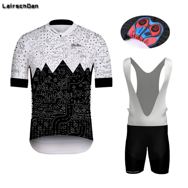 

2020 new lairschdan summer cycling set mtb ropa shirt cycling wear clothes bicycle clothing suit pro team 9d, Black;blue