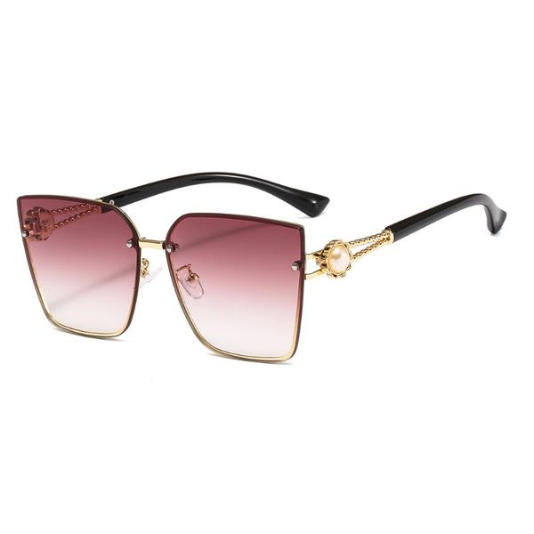 

bingking 2020 new brand square sunglasses fashion pearl oversize gradient plastic lenses 17211 uv400 protection eyewear, White;black