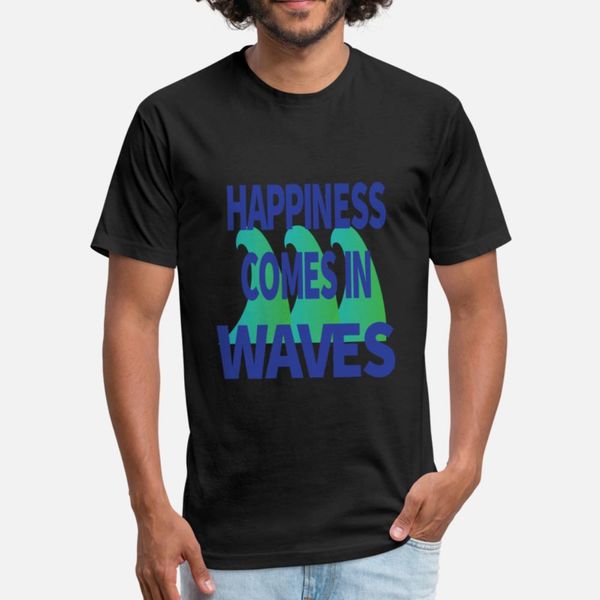 

happiness comes in waves cool vintage surfer t shirt men customize short sleeve s-xxxl clothing fit new fashion spring vintage shirt