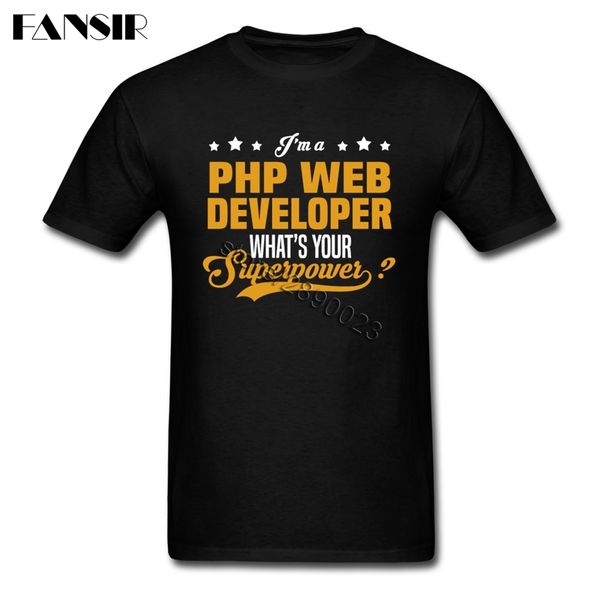 

2020 summer php web developer tshirt man short sleeve crewneck cotton men shirt camisetas plus size
